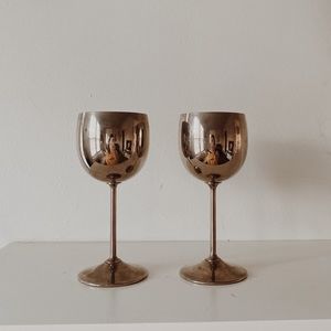 silver wine glasses - set of 2 - wedding decor
